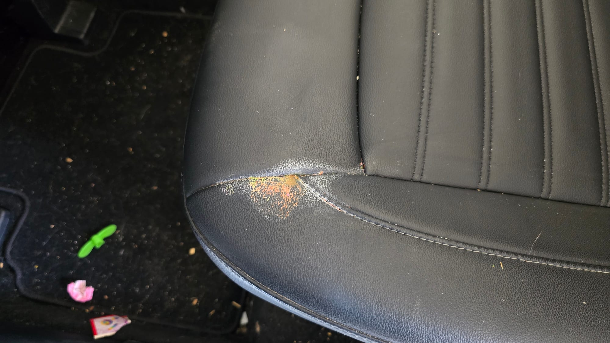 Leather seat — before